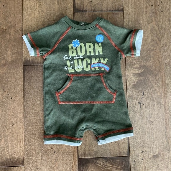 Lucky Brand Other - Lucky Brand Baby Romper Onesie 0-3 M Boys Green